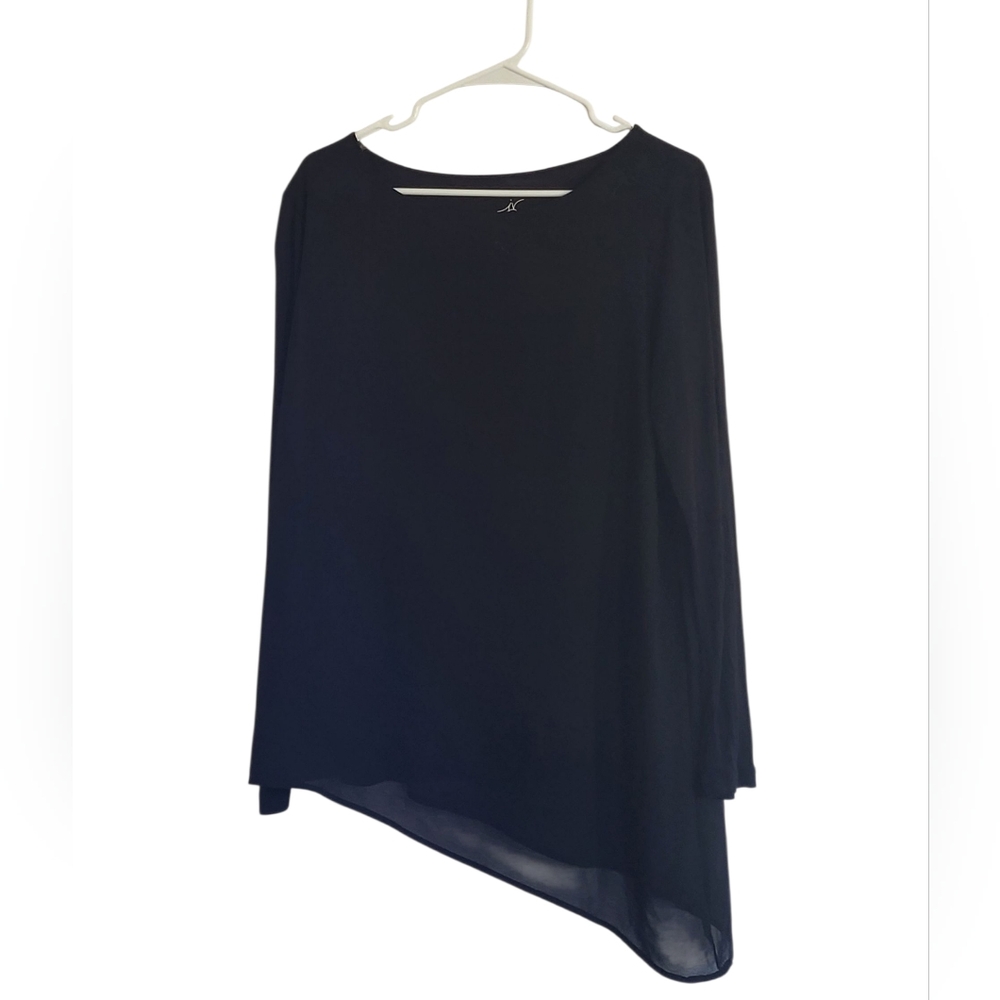 Joan Vass  Black Assymetrical  Top